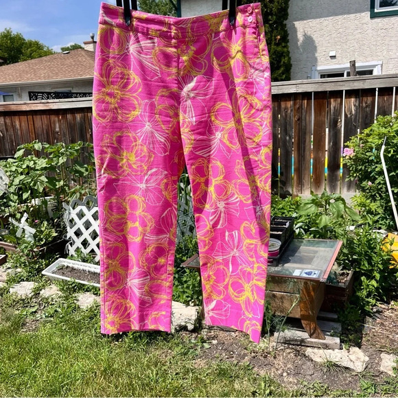 Y2K  print floral cropped pants - Picture 1 of 3